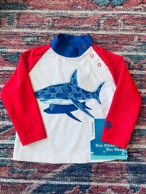 Coolibar Island Shark Rash Guard Baby Youth 6-12 Months New with Tags